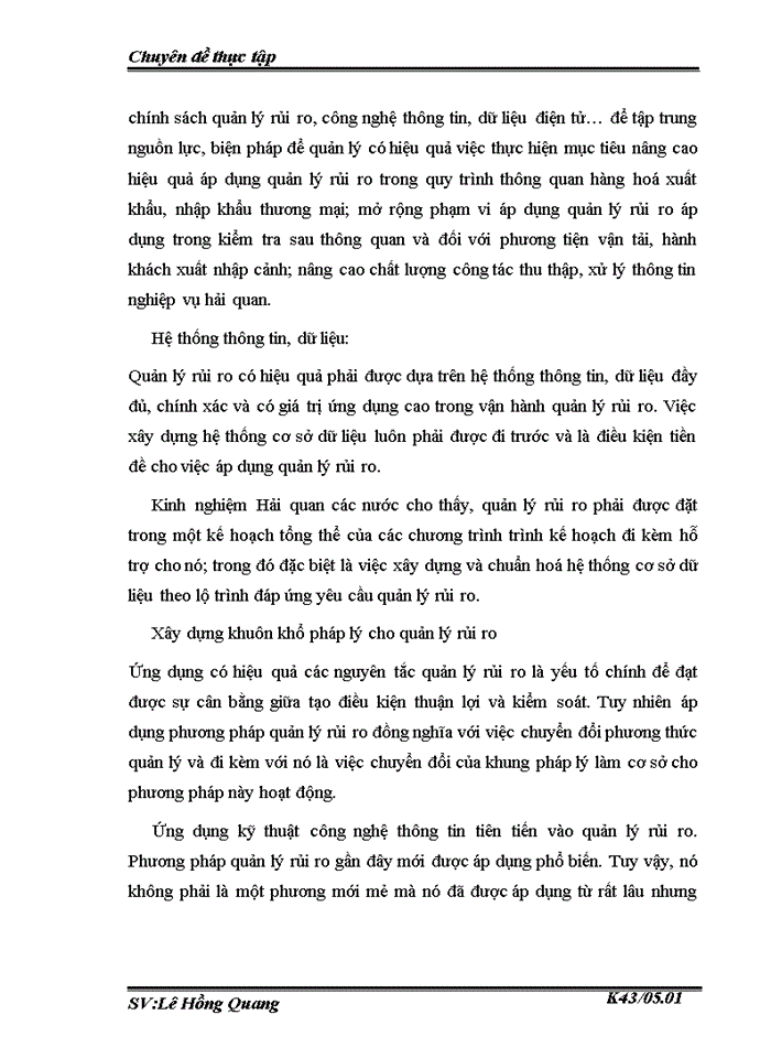 image for page Quản lý rủi ro trong thủ tục hải quan đối với hàng hoỏ xuất khẩu nhập khẩu thương mại tại Chi cục Hải quan Bắc Hà Nội