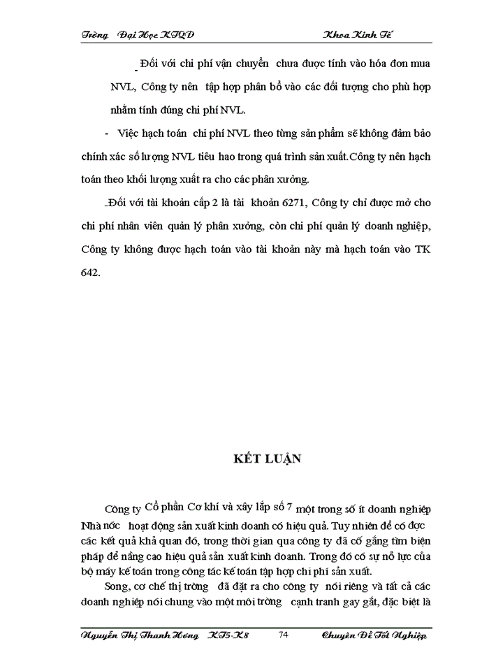 image for page Công tác Kế toán tập hợp chi phớ sản xuất và tớnh giá thành sản phẩm tại công ty Cổ phần Cơ khớ và Xõy lắp số 7