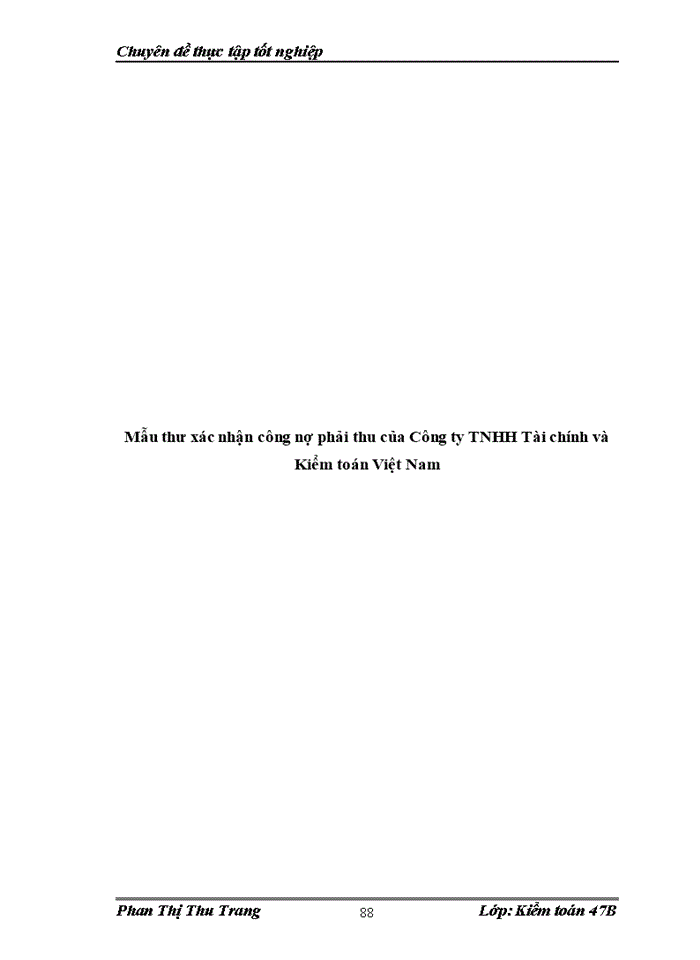 image for page Quy trỡnh kiểm toán doanh thu và khoản mục phải thu khách hàng trong kiểm toán BCTC do công ty trách nhiệm hữu hạn Tài chính và Kiểm toán Việt Nam thực hiện