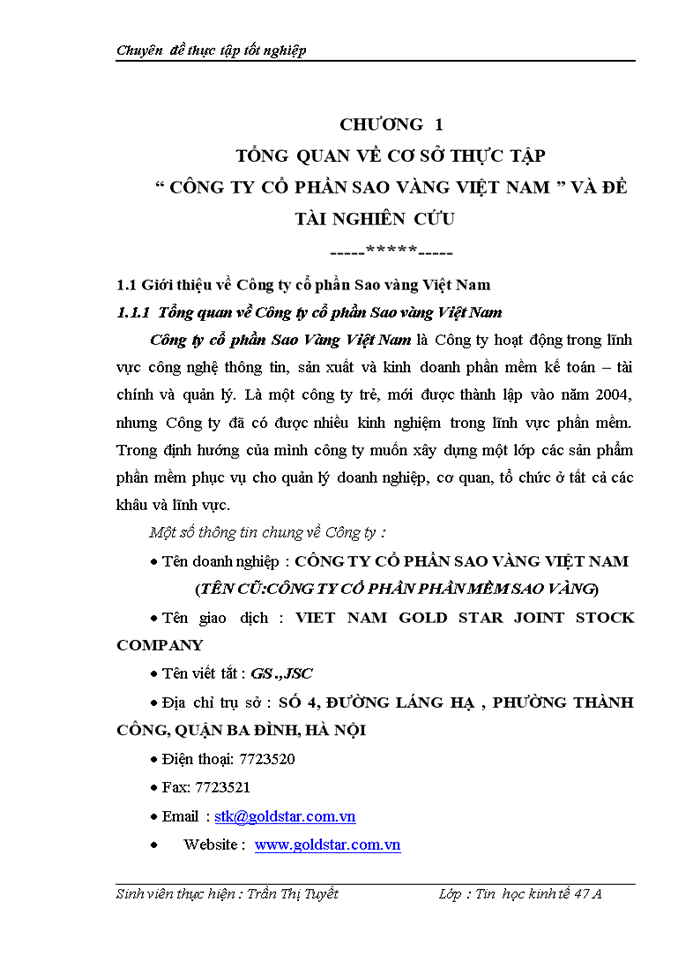 image for page THS Xõy dựng hệ thống thụng tin quản lý khách hàng tại công ty cổ phần Sao vàng Việt Nam