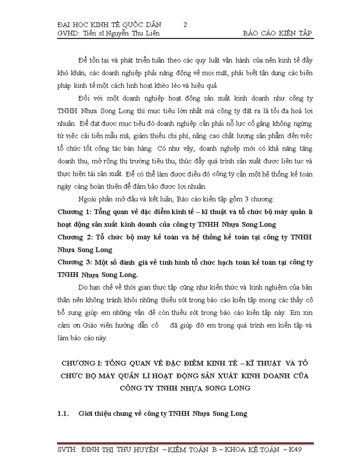 image for page THS Tụ̉ chức bụ̣ máy kờ́ toán và hợ̀ thụ́ng kờ́ toán tại công ty trách nhiệm hữu hạn Nhựa Song Long