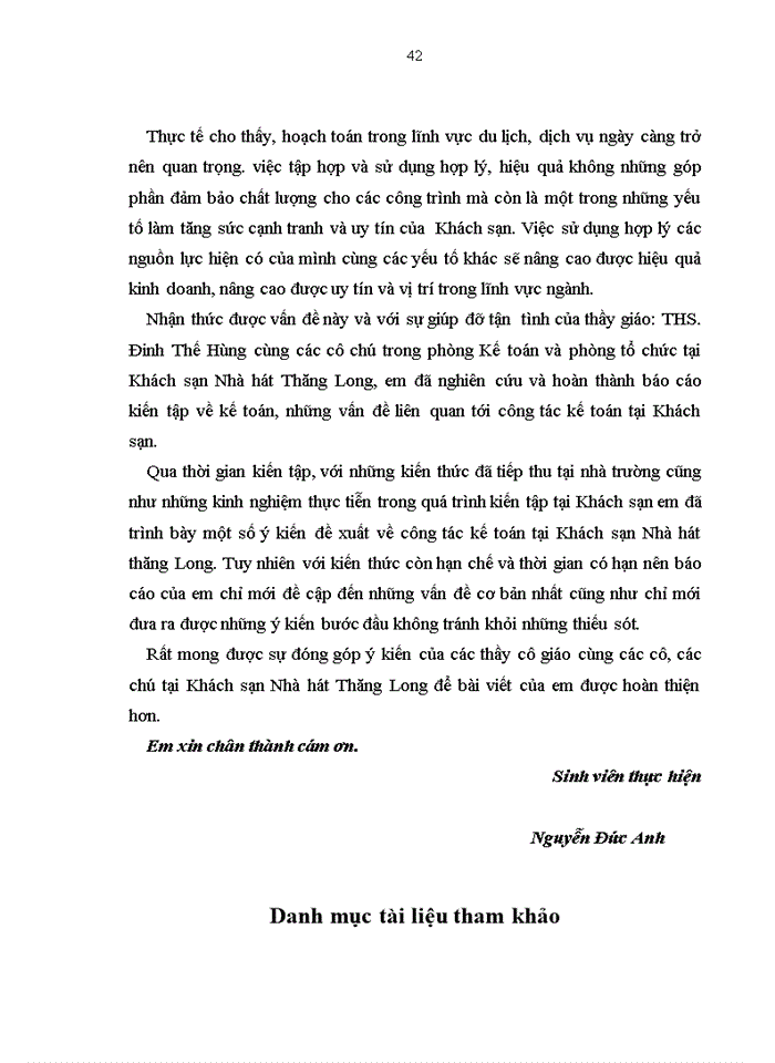 image for page Hoạch toán tại khách sạn Nhà hỏt Thăng Long