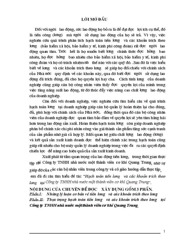 image for page Hạch toán tiền lương và các khoản trớch theo lương tại công ty trách nhiệm hữu hạn nhà nước một thành viên cơ khớ Quang Trung