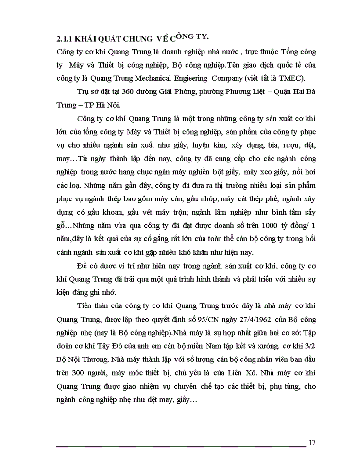 image for page Hạch toán tiền lương và các khoản trớch theo lương tại công ty trách nhiệm hữu hạn nhà nước một thành viên cơ khớ Quang Trung