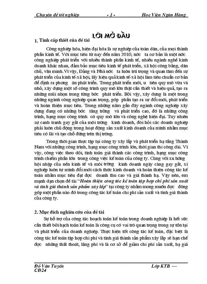 image for page Hoàn thiện công tác Kế toán tập hợp chi phớ sản xuất và tớnh giá thành sản phẩm xõy lắp