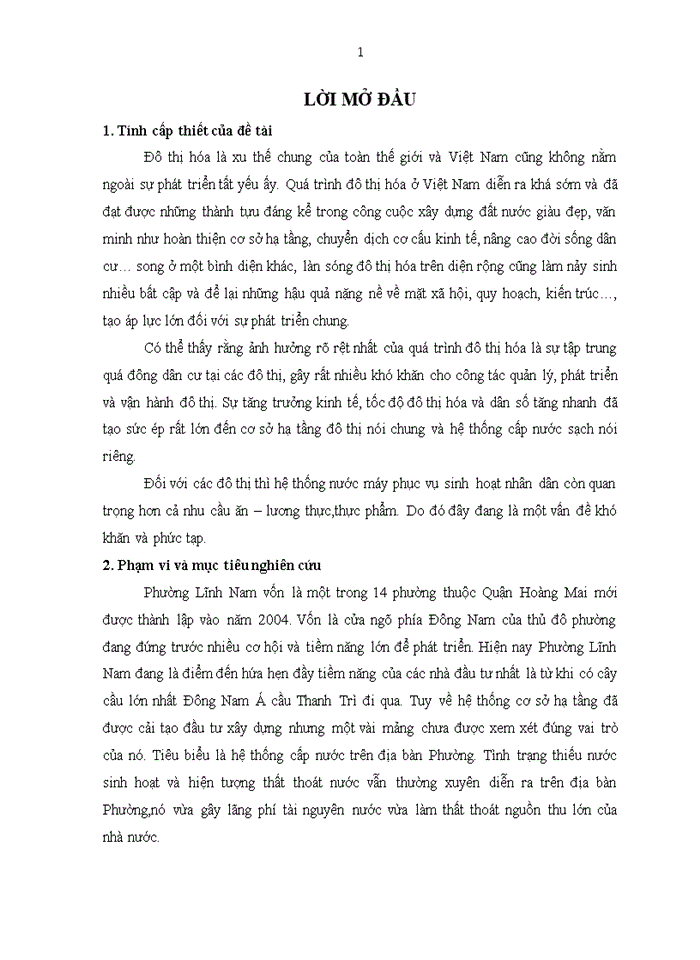 image for page Thực trạng và giải pháp cho vấn đề cấp nước sạch trờn địa bàn Phường Lĩnh Nam Quận Hoàng Mai- Hà Nội