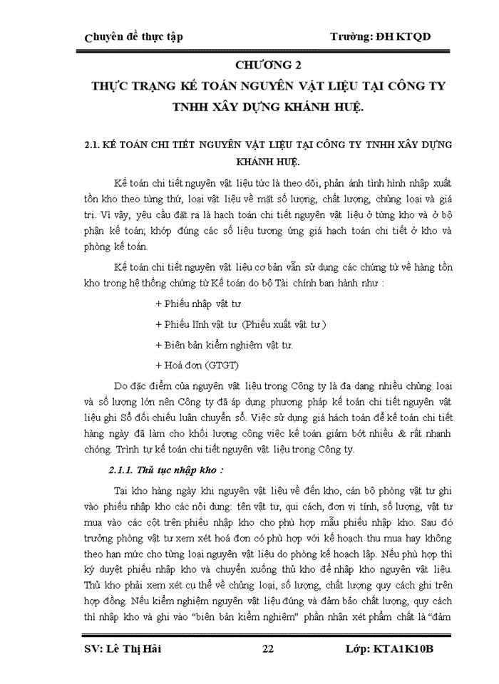 image for page Tổ chức công tác Kế toán nguyờn vật liệu tại công ty trách nhiệm hữu hạn xừy dựng Khánh Huệ