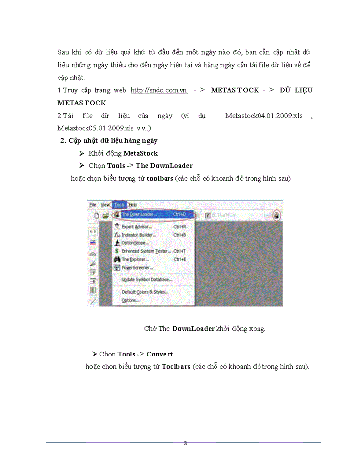 image for page SỬ DỤNG PHẦN MỀM METASTOCK ĐỂ PHÂN TÍCH MÃ CHỨNG KHOÁN VCB