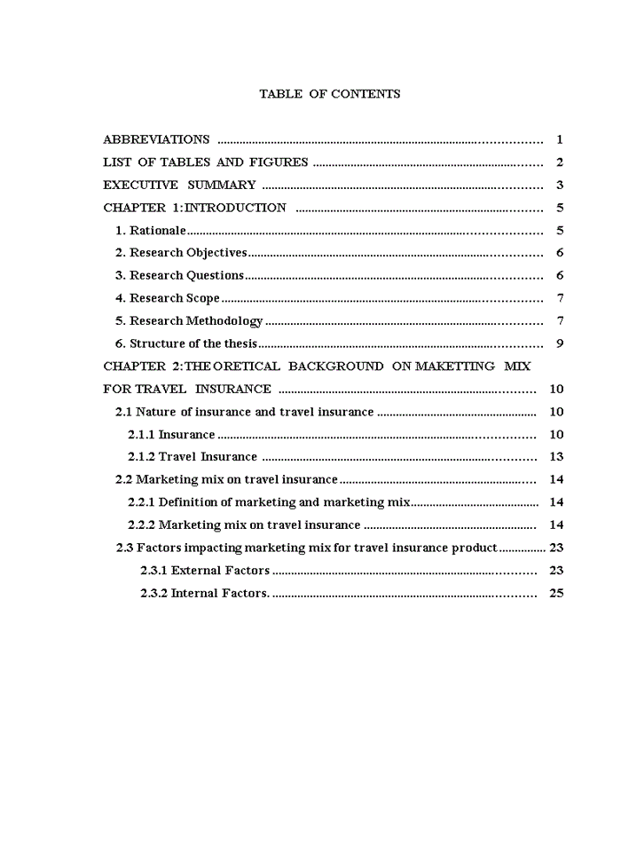 image for page THEORETICAL BACKGROUND ON MAKETTING MIX FOR TRAVEL INSURANCE tiếng anh
