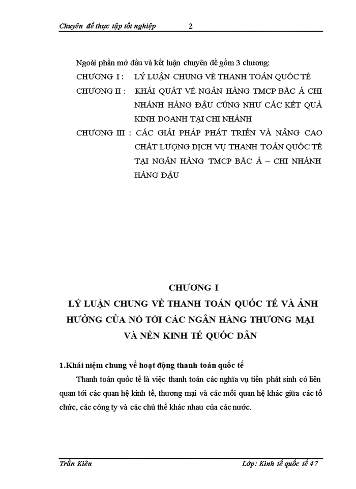 Phát triển và nâng cao chất lượng dịch vụ thanh toán quốc tế taị Ngân hàng TMCổ phần Bắc Á chi nhánh Hàng Đậu