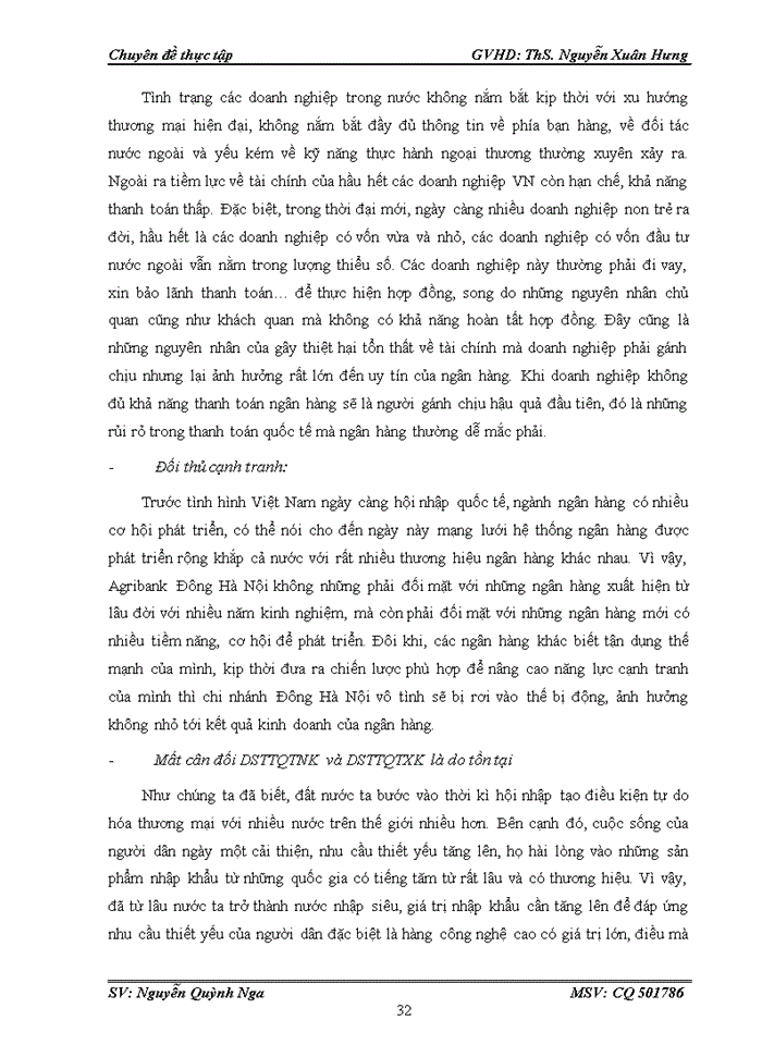 image for page Nâng cao hiệu quả hoạt động thanh toán quốc tế tại Ngân hàng NN PTNT Đông Hà Nội và định hướng đến năm 2020