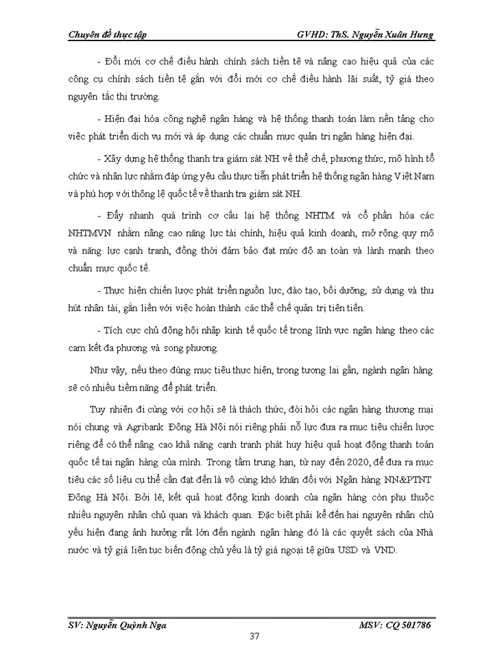 image for page Nâng cao hiệu quả hoạt động thanh toán quốc tế tại Ngân hàng NN PTNT Đông Hà Nội và định hướng đến năm 2020