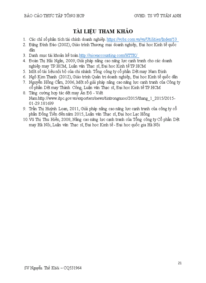 image for page Báo cáo CÔNG TY CỔ PHẦN DỆT MAY NAM ĐỊNH VÀ CHI NHÁNH TẠI HÀ NỘI