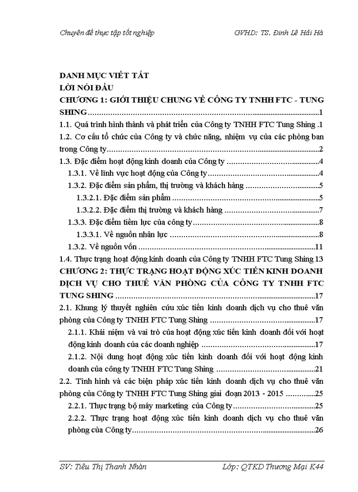 Giải pháp xúc tiến kinh doanh dịch vụ cho thuê văn phòng tại Công ty Trách nhiệm hữu hạn FTC Tung Shing