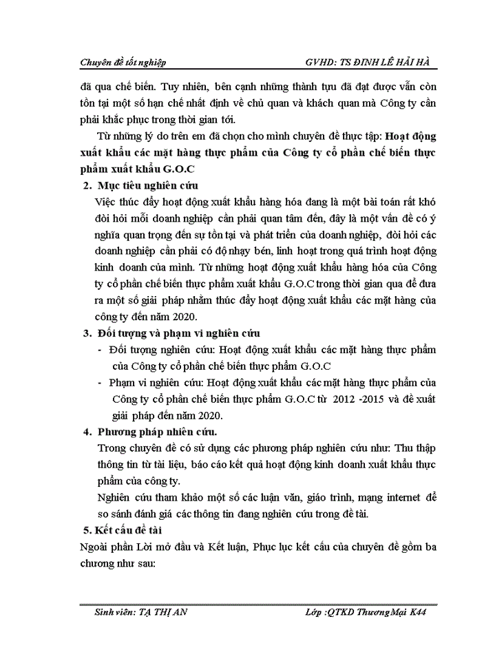 image for page HOẠT ĐỘNG XUẤT KHẨU CÁC MẶT HÀNG THỰC PHẨM CỦA CÔNG TY CỔ PHẦN CHẾ BIẾN THỰC PHẨM XUẤT KHẨU G O C