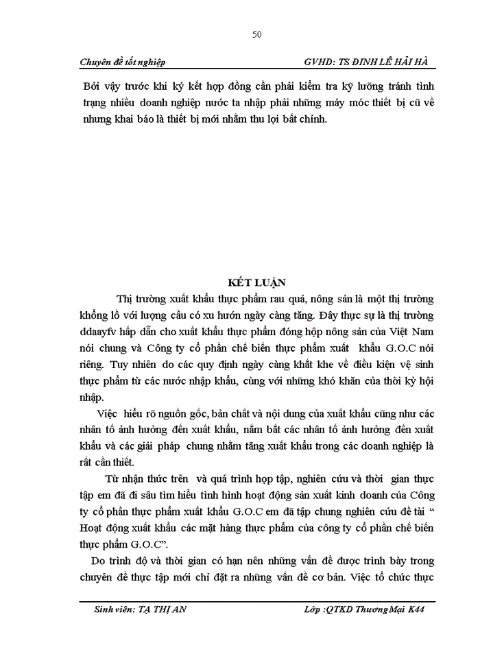 image for page HOẠT ĐỘNG XUẤT KHẨU CÁC MẶT HÀNG THỰC PHẨM CỦA CÔNG TY CỔ PHẦN CHẾ BIẾN THỰC PHẨM XUẤT KHẨU G O C