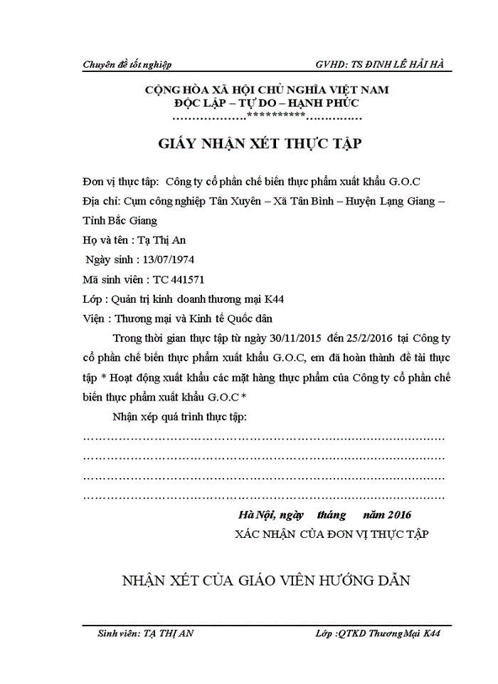 image for page HOẠT ĐỘNG XUẤT KHẨU CÁC MẶT HÀNG THỰC PHẨM CỦA CÔNG TY CỔ PHẦN CHẾ BIẾN THỰC PHẨM XUẤT KHẨU G O C