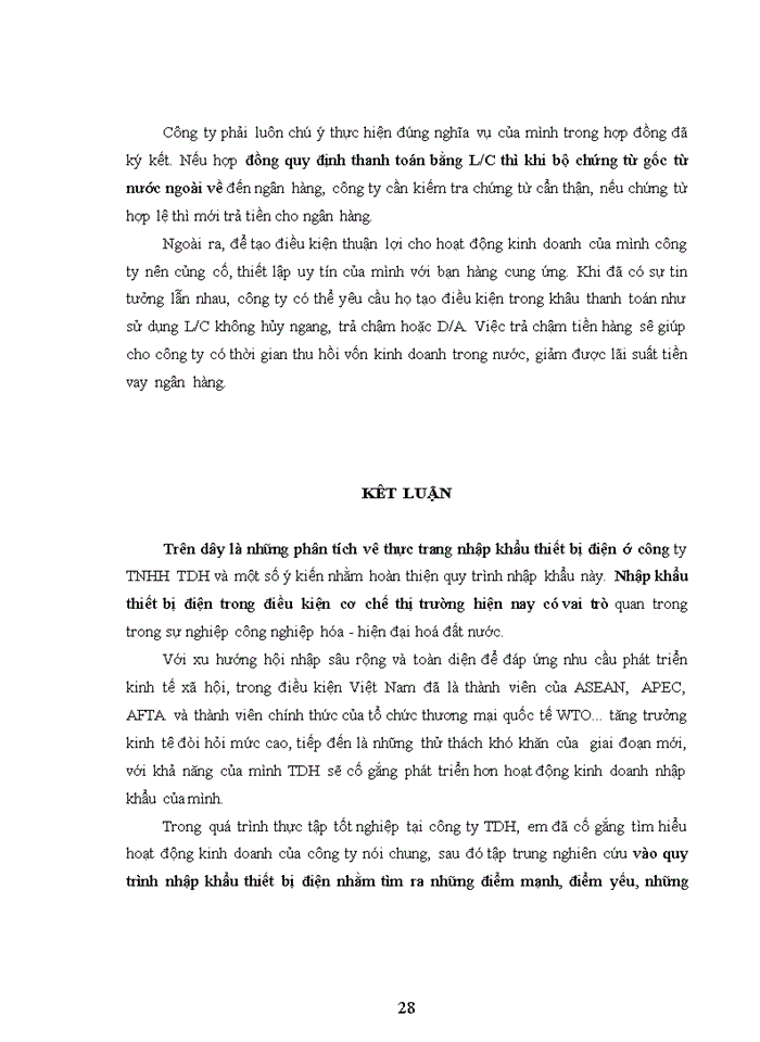 image for page Quy trình nhập khẩu tại công ty thiết bị điện TDH- thực trạng và giải pháp