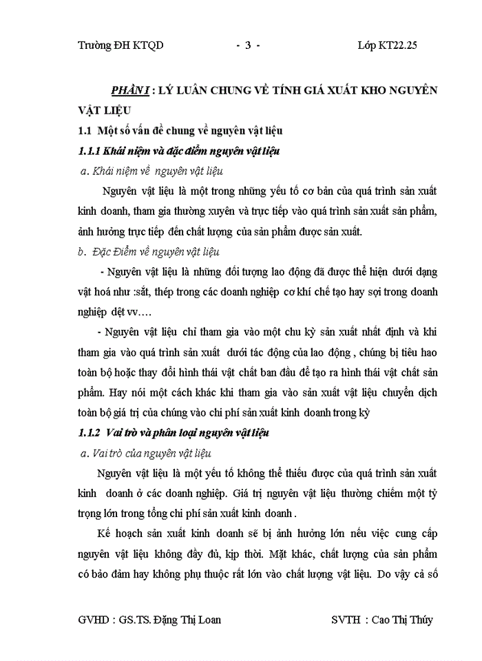 LÝ LUÂN CHUNG VỀ TÍNH GIÁ XUẤT KHO NGUYÊN VẬT LIỆU
