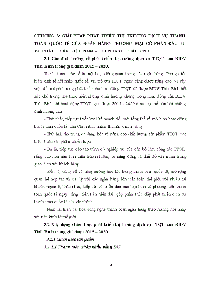 image for page ThS Phát triển thị trường dịch vụ thanh toán quốc tế của ngân hàng thương mại cổ phần Đầu tư và Phát triển Việt Nam - Chi nhánh Thái Bình