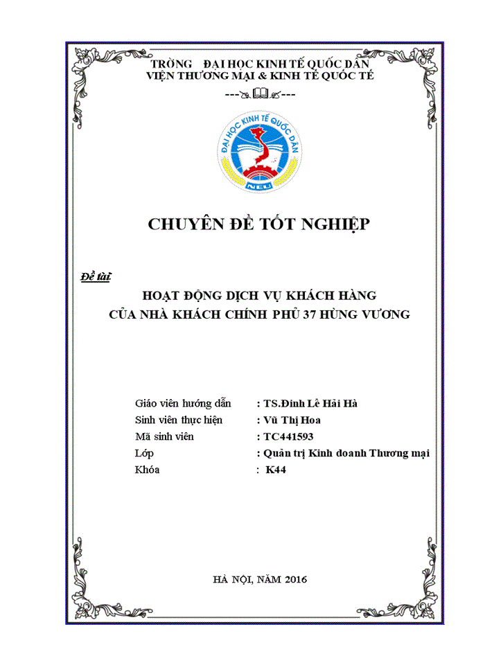 Hoạt động dịch vụ khách hàng của Nhà khách Chính phủ 37 Hùng Vương