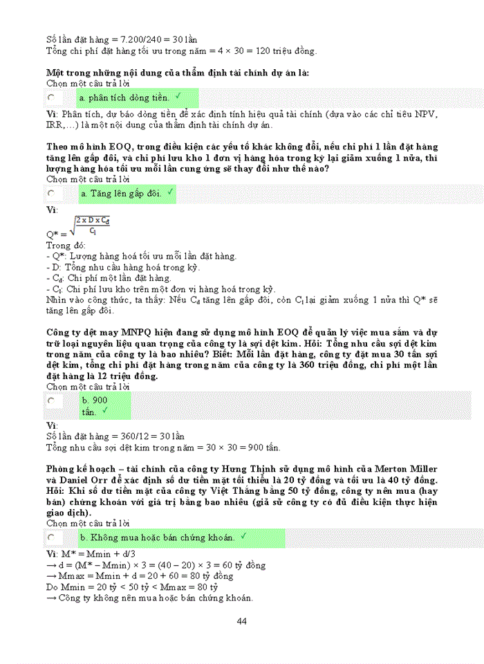 image for page TRẮC NGHIỆM QUẢN TRỊ TÀI CHÍNH