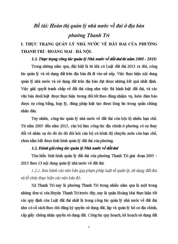 image for page Hoàn thị quản lý nhà nước về đai ở địa bàn phường Thanh Trì