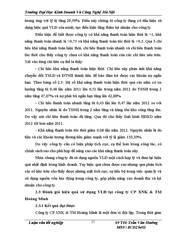 image for page Một số giải pháp nâng cao hiệu quả sử dụng vốn lưu động tại công ty Cổ phần XNK Thương mại Hoàng Minh