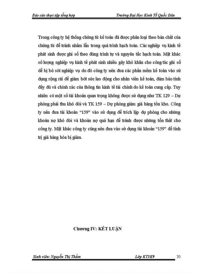 image for page Báo cáo Một số đánh giá về tình hình tổ chức hạch toán kế toán tại Công ty Trách nhiệm hữu hạn Thanh Huyền Trang