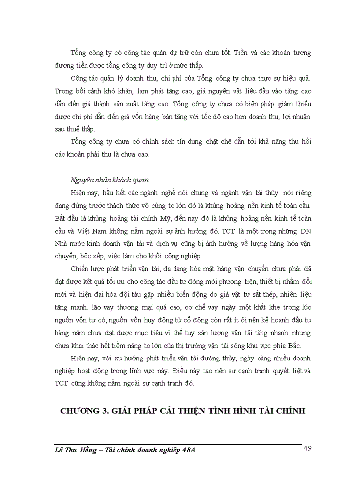 image for page Phân tích tình hình tài chính của Tổng công ty vận tải thủy