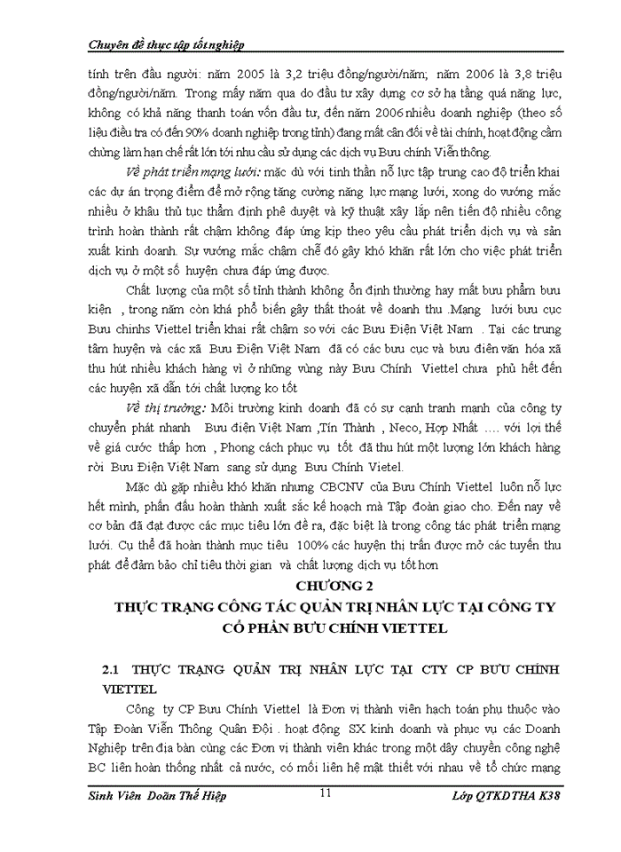 image for page Giải pháp hoàn thiện quản trị nhân lực tại Công ty cổ phần Bưu Chính Viettel
