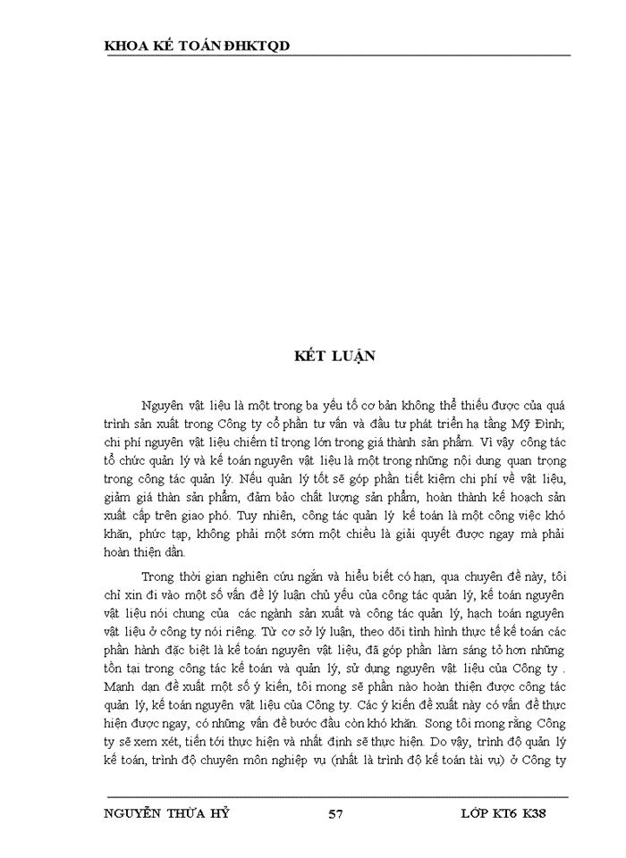 image for page Hoàn thiện kế toán nguyên vật liệu tại Công ty cổ phần tư vấn và đầu tư phát triển hạ tầng Mỹ Đình