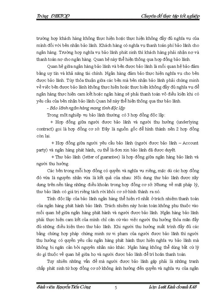 image for page Cơ sở pháp lý về bảo lãnh ngân hàng và thực tiễn áp dụng tại Ngân hàng TMCổ phần Hàng Hải Việt Nam Chi nhánh Trường Chinh