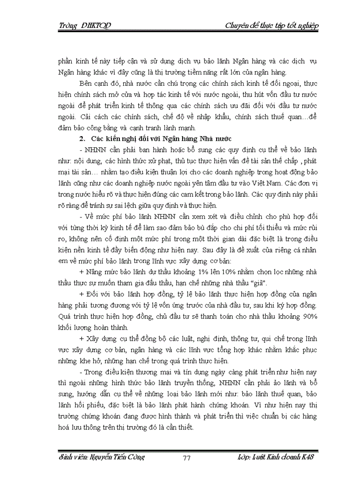 image for page Cơ sở pháp lý về bảo lãnh ngân hàng và thực tiễn áp dụng tại Ngân hàng TMCổ phần Hàng Hải Việt Nam Chi nhánh Trường Chinh