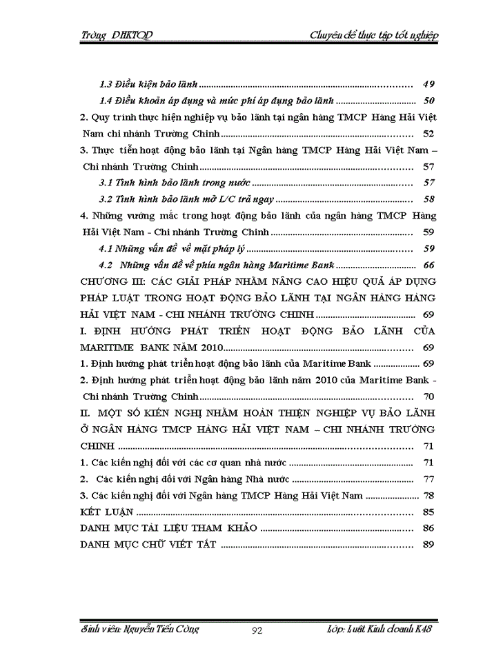 image for page Cơ sở pháp lý về bảo lãnh ngân hàng và thực tiễn áp dụng tại Ngân hàng TMCổ phần Hàng Hải Việt Nam Chi nhánh Trường Chinh