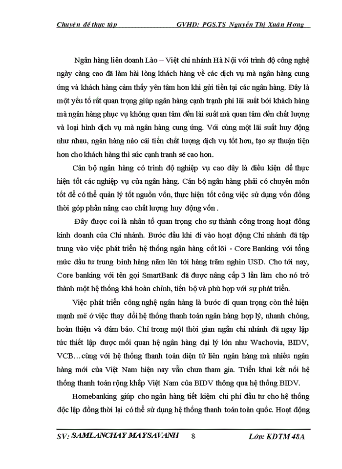 image for page Huy động vốn tại Ngân hàng liên doanh Lào - Việt chi nhánh Hà Nội