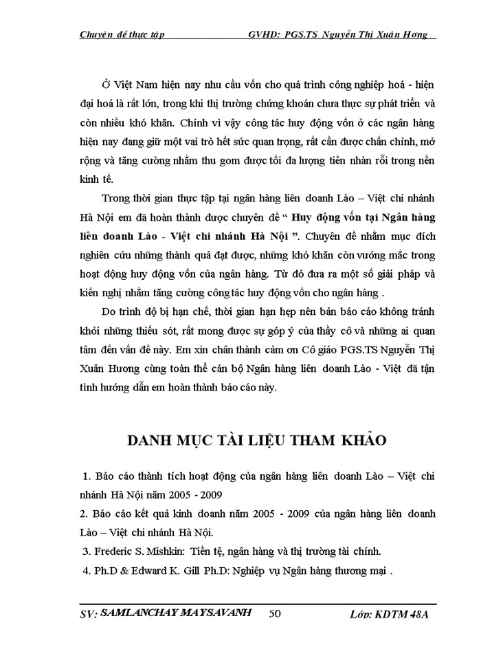 image for page Huy động vốn tại Ngân hàng liên doanh Lào - Việt chi nhánh Hà Nội