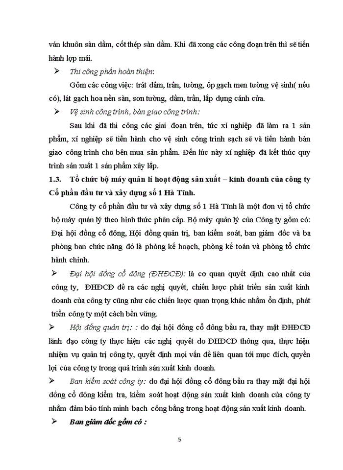 Báo cáo CÔNG TY CỔ PHẦN ĐẦU TƯ VÀ XÂY DỰNG SỐ I HÀ TĨNH