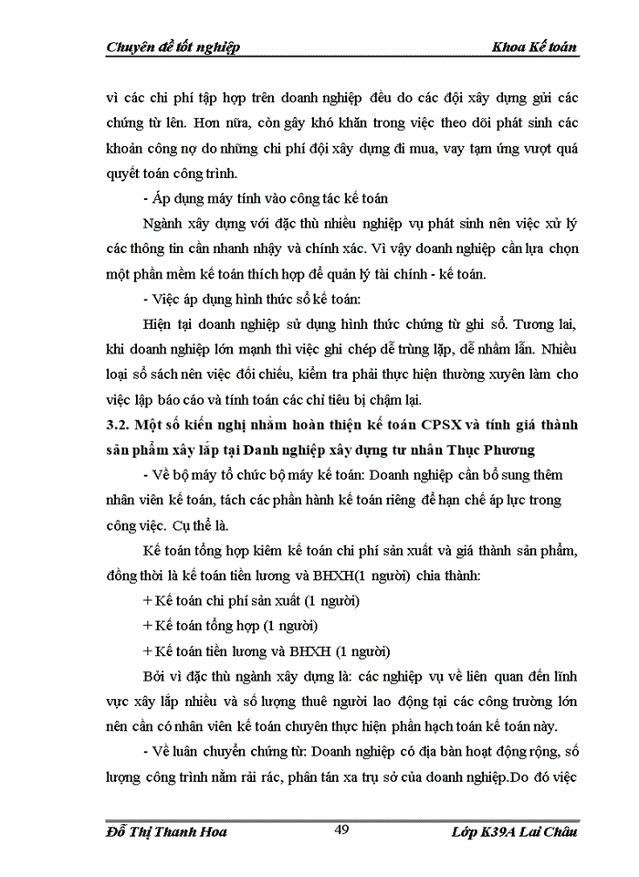 image for page Kế toán chi phí sản xuất và tính giá thành sản phẩm xây lắp tại Danh nghiệp xây dựng tư nhân Thục Phương