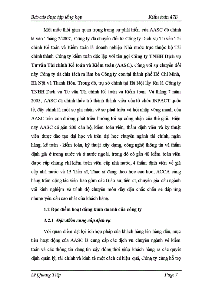 image for page Tổng quan về Công ty Trách nhiệm hữu hạn Dịch vụ Tư vấn Tài chính Kế toán và Kiểm toán AASC