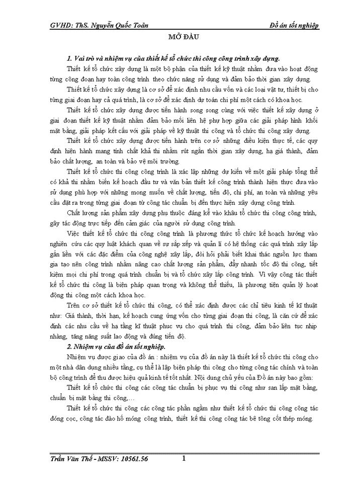 image for page Giới thiệu chung về công trình điều kiện thi công và các phương hướng thi công tổng quát 4 5 bản vẽ A1