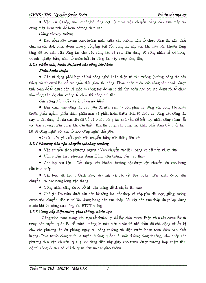 image for page Giới thiệu chung về công trình điều kiện thi công và các phương hướng thi công tổng quát 4 5 bản vẽ A1