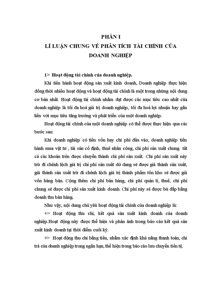 image for page Phân tích tài chính góp phần nâng cao hiệu quả hoạt động tài chính tại công ty may Đức Giang