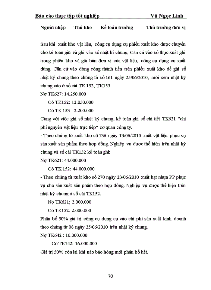 image for page Kế toán vật liệu công cụ dụng cụ Công ty Trách nhiệm hữu hạn Thương mại sản xuất bao bì Nam Khánh