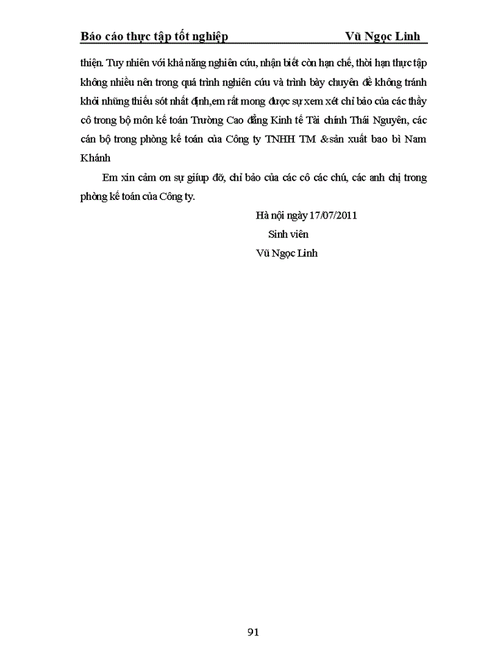 image for page Kế toán vật liệu công cụ dụng cụ Công ty Trách nhiệm hữu hạn Thương mại sản xuất bao bì Nam Khánh