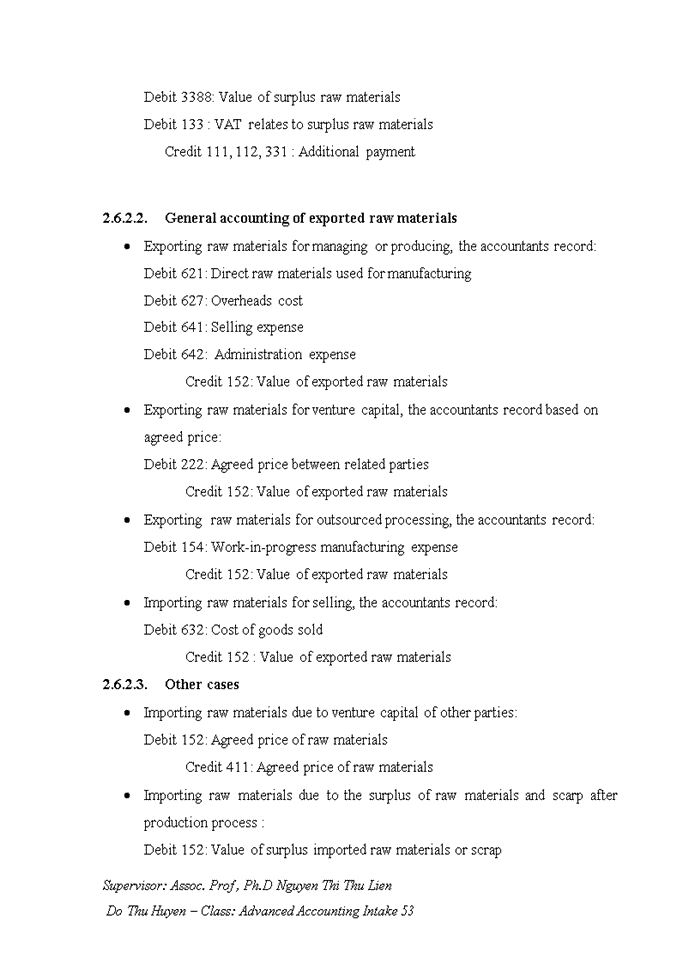 image for page Completing the accounting of raw materials at Fancy Creation Vietnam Co Ltd tiếng anh