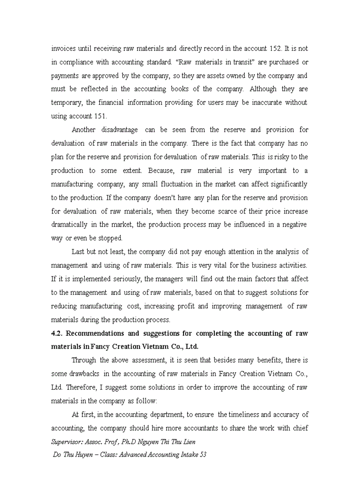 image for page Completing the accounting of raw materials at Fancy Creation Vietnam Co Ltd tiếng anh