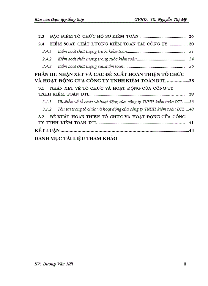 Báo cáo thực tập tổng hợp tại Công ty Trách nhiệm hữu hạn kiểm toán DTL