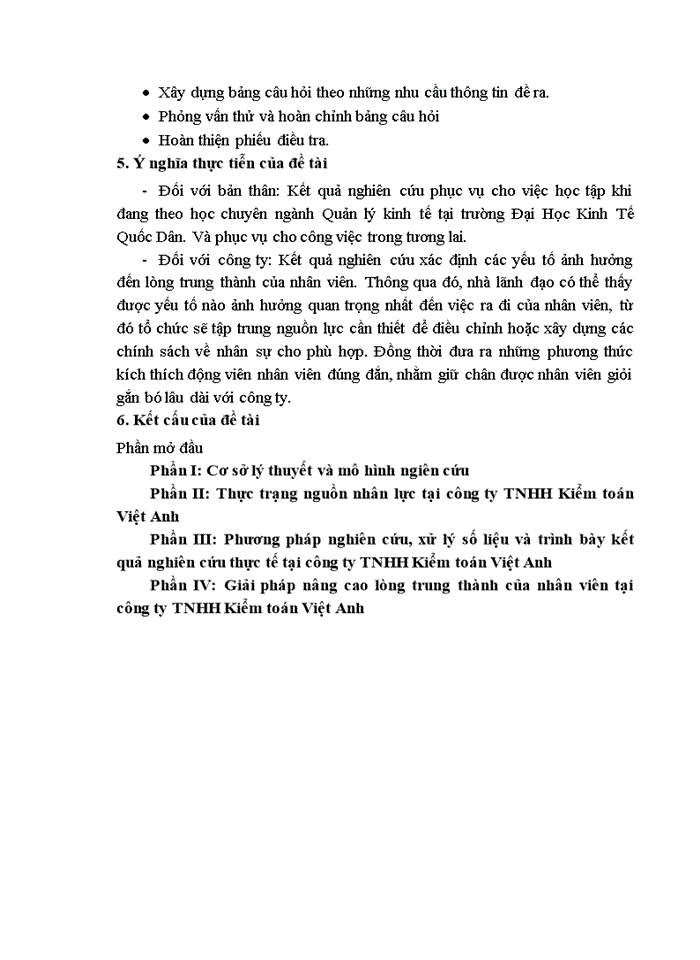 image for page Đánh giá các yếu tố ảnh hưởng đến lòng trung thành của nhân viên tại công ty Trách nhiệm hữu hạn Kiểm toán Việt Anh
