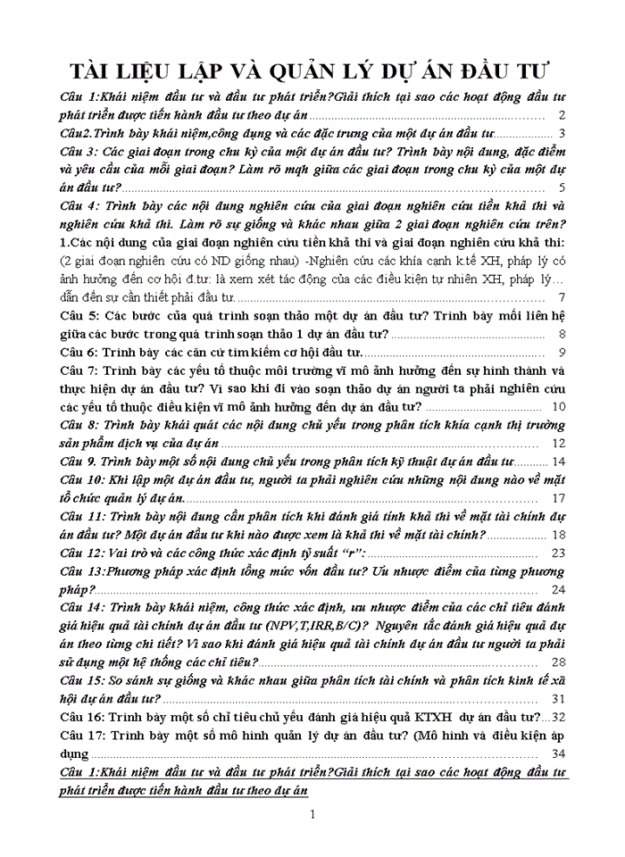 image for page TÀI LIỆU LẬP VÀ QUẢN LÝ DỰ ÁN ĐẦU TƯ